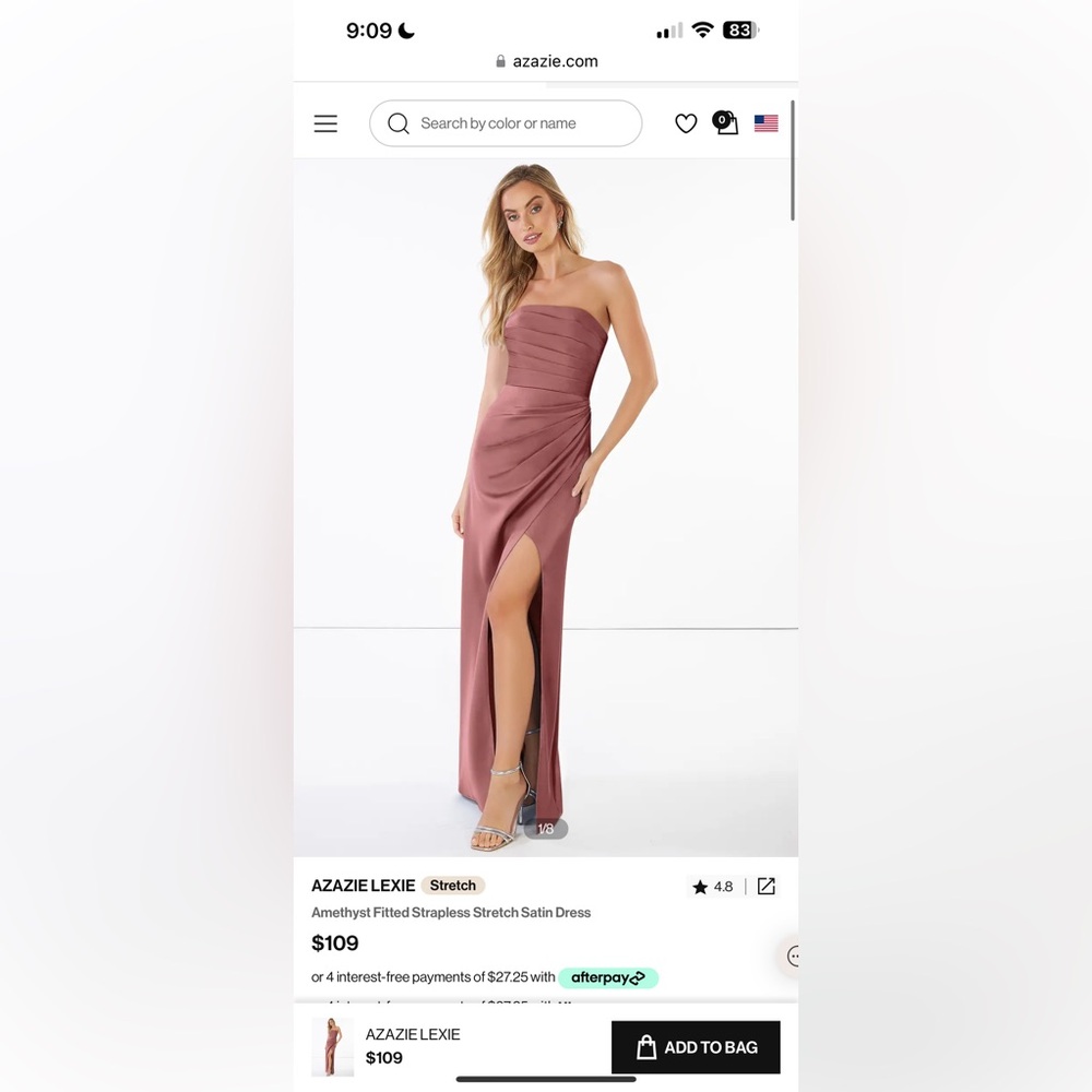 Azazie Amethyst Lexie Stretch Gown